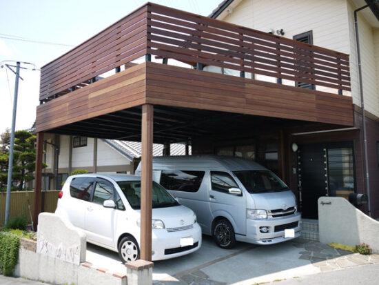 ガレージデッキ施工例