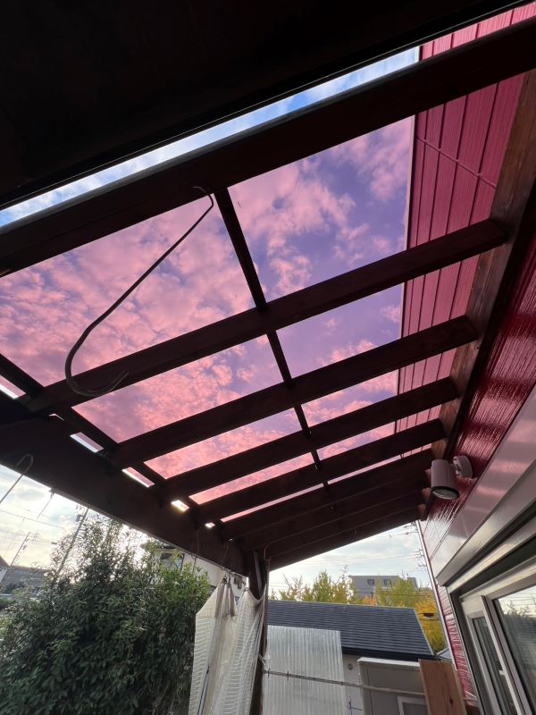 ウッドデッキの屋根リフォーム工事