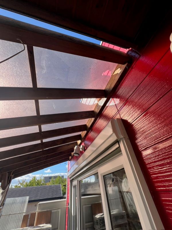 ウッドデッキ屋根取り換え前